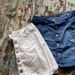(1) White & (1) Blue Denim Skirts
